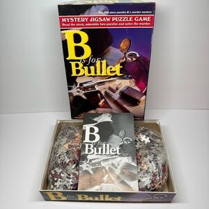 B is for Bullet Murder Mystery w/ Two 500 Piece Puzzles To Solve 100% Complete